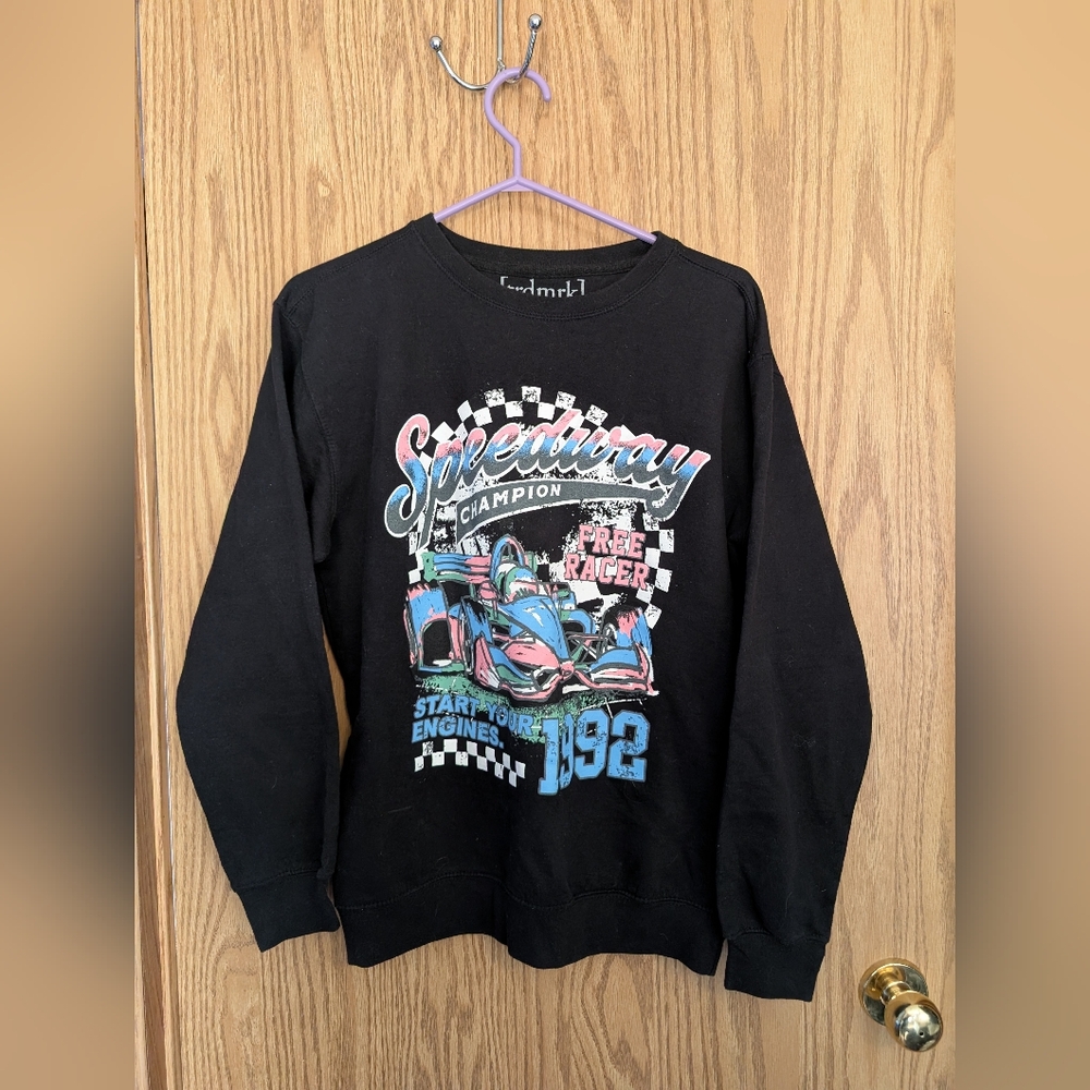 Vintage Black Free Racer Crew Neck Sweatshirt M